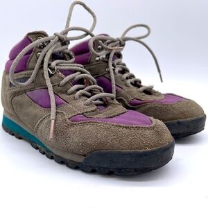 Merrell Monarch Gray & Purple Leather Hiking Boots | 8.5
